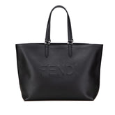 フェンディ ロゴ トートバッグ 7VA610 ブラック レザー レディース FENDI 【中古】